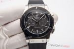 Replica Hublot Classic Fusion Chronograph Rubber Strap Black Dial Quartz Watch